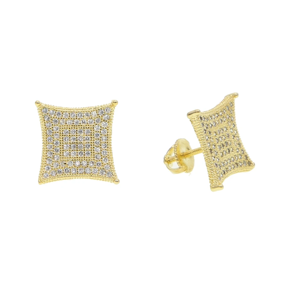 Микро pave cz Серьги Кайт форма полный iced out кубического циркония закручивающаяся задняя часть уличный крутой мальчик мужские ювелирные серьги