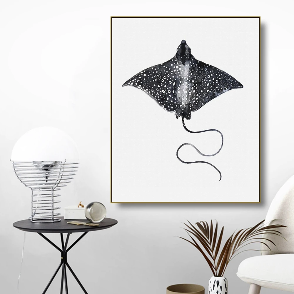 壁の写真マンタ絵のポスター花の壁アートキャンバス絵画書道動物ポスターやプリント Painting Calligraphy Aliexpress