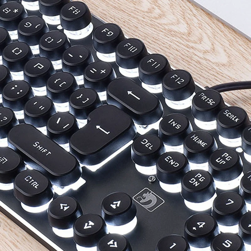Игровая клавиатура Механическая имитация клавиатуры игровая RGB клавиатура с подсветкой эргономичная клавиатура 104 брелки для ПК черный