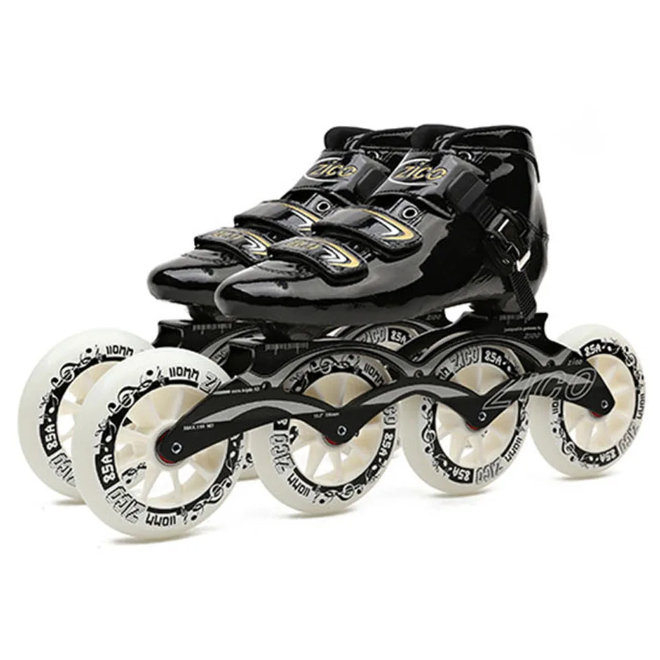 

JEERKOOL Speed Inline Roller Skates Carbon Fiber Professional 4 Wheels Racing Skating ZICO Skates for Kids Adult Men Patins SH49
