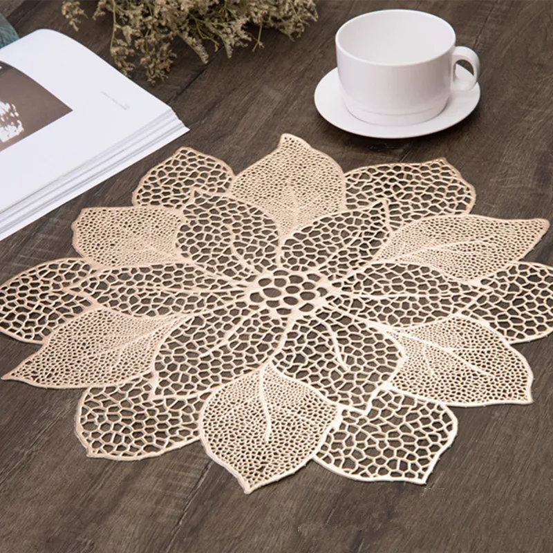 

Mat Tabl Stand Mug Coaster Placemat for Kitchen Dining Table Simulation Plant PVC Table Mat Decorative Pad Coasters Home Decor