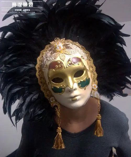

Venice Italy handmade feather mask to sample custom cernierita theatrical theatrical ornaments