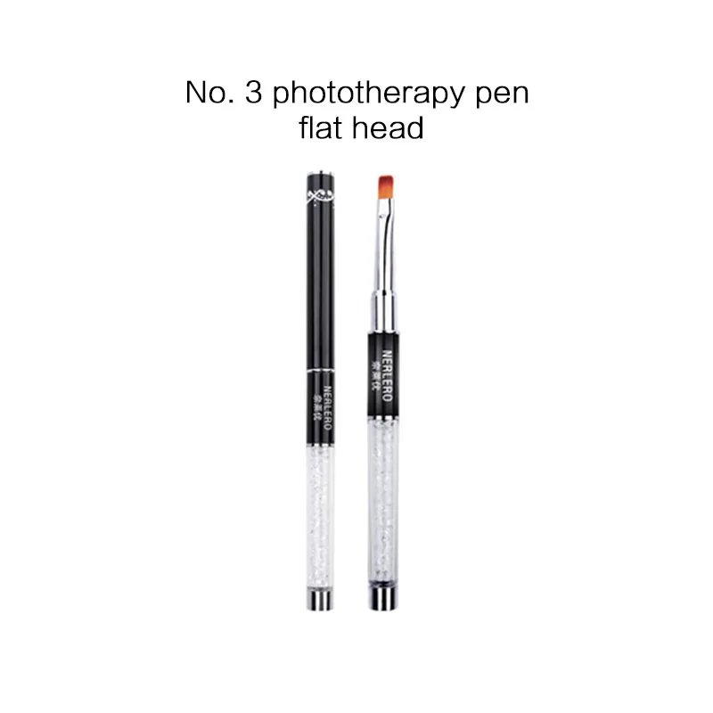 Nail Art Brush Liner Dotting Fan Design Acrylic Builder Flat Crystal Painting Drawing Carving Pen UV Gel Manicure Tool Set - Цвет: Темный хаки