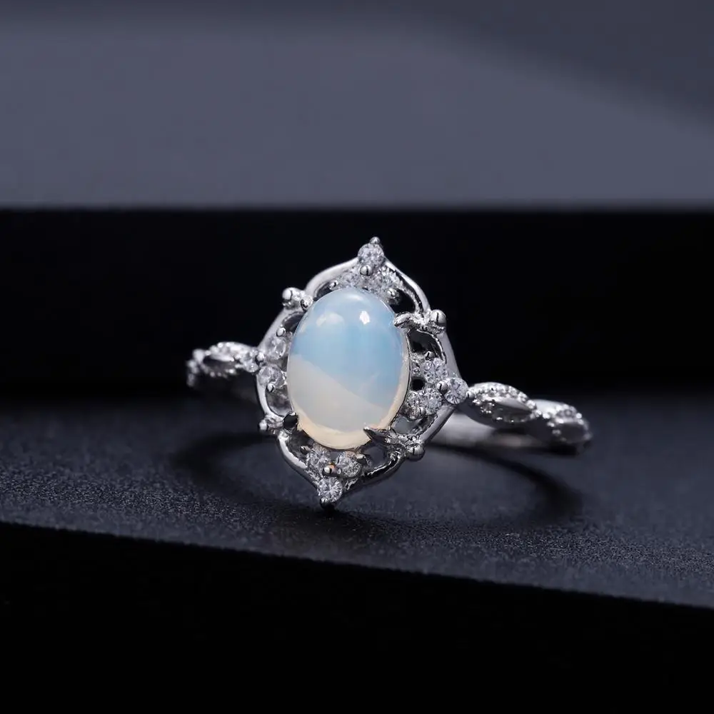 GEM'S балетное кольцо из натурального африканского опала с драгоценным камнем, 925 пробы Серебряное винтажное обручальное кольцо для женщин, хорошее ювелирное изделие