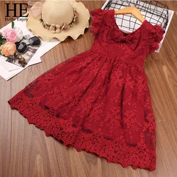HE Hello – robe d'été en dentelle pour enfants, tenue princesse décontractée pour filles de 3 à 8 ans 