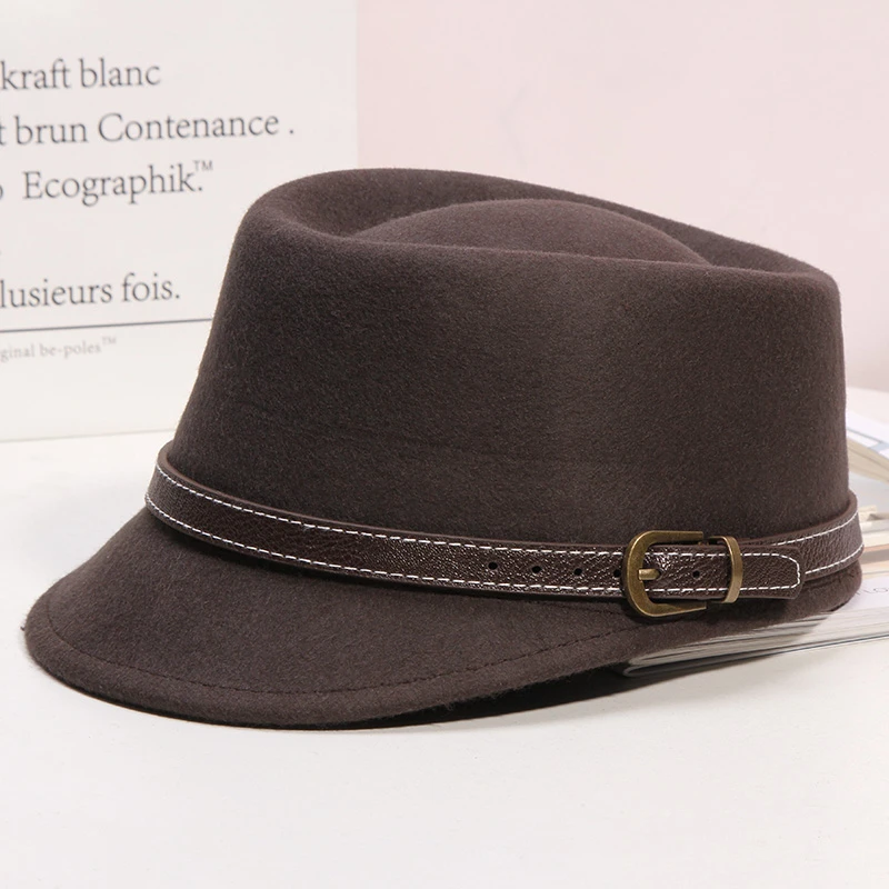 Зимняя женская однотонная восьмиугольная шляпа женские вечерние шляпы Fedora модная фетровая кепка газетчика Шерсть Конный колпачок 56-58 см