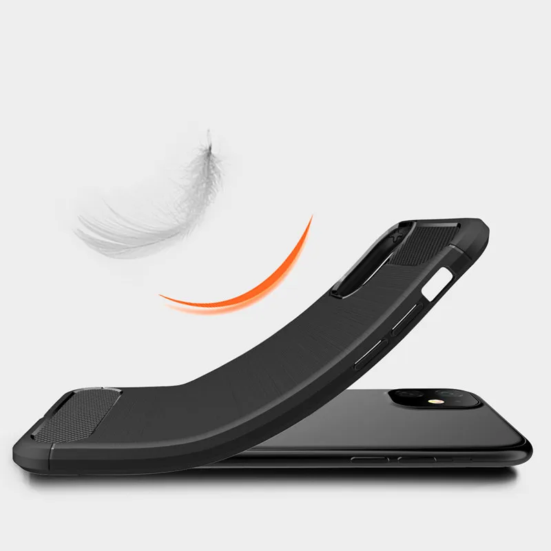 50 шт./партия, деловой чехол для iPhone 11 Pro Max из углеродного волокна, Матовый ТПУ, задняя чехол для iPhone 6 6S 7 8 Plus X XS Max XR