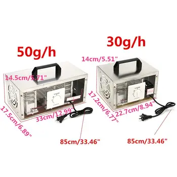 

30g/h 50g/h 220V Aiir Ozone Generator Aiir Purifier Sterilizer Ozonator Portable Ozonizer Cleaner Sterilizer With Timing Switch