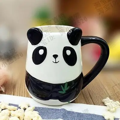 500 мл 3D кофейная чашка с милыми животными лисой большая емкость ручная роспись мультяшная керамическая кружка для завтрака с молоком - Цвет: 16