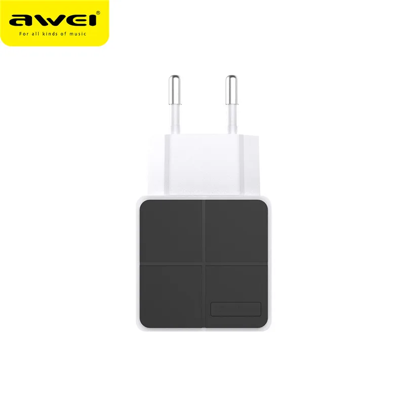 AWEI Dual USB зарядное устройство для телефона, быстрая зарядка, 5 В/2,4 А, ЕС, быстрое настенное зарядное устройство, адаптер, ЕС, мини разъем для iPhone 11, samsung, Xiaomi