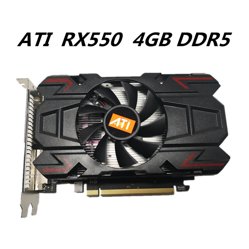 best graphics card for gaming pc Graphics Card Original ATI RX550 4GB DDR5 128bit Computer Gaming Graphic Cards with Cooling Fan Game Video Card GPU PUBG Game latest gpu for pc