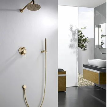 

The dark into the shower wall drawing gold copper brass northern wind shower set