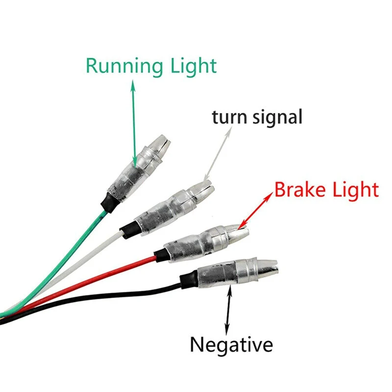 Universal 4Pcs 12V 3000k Motorcycle 13 LED Bullet Brake Running Turn Signal Tail Light For Racer Rear Fog Warning Lamp Auto