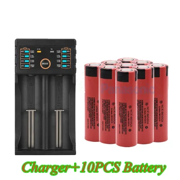 

Panasonic NCR 18650GA 30A discharge 3.7V 3500mAh 18650 rechargeable battery flashlight flat-top lithium battery+18650 charger