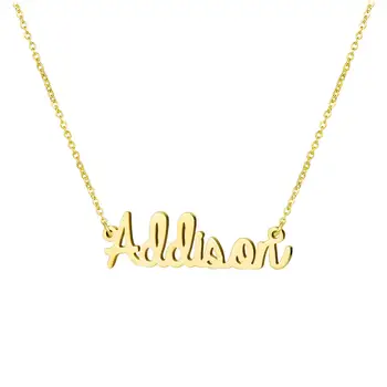 

New Simple Gold Color Personalized Letter Necklace Stainless Steel Choker Necklaces Custom Wedding Anniversary Party Jewelry