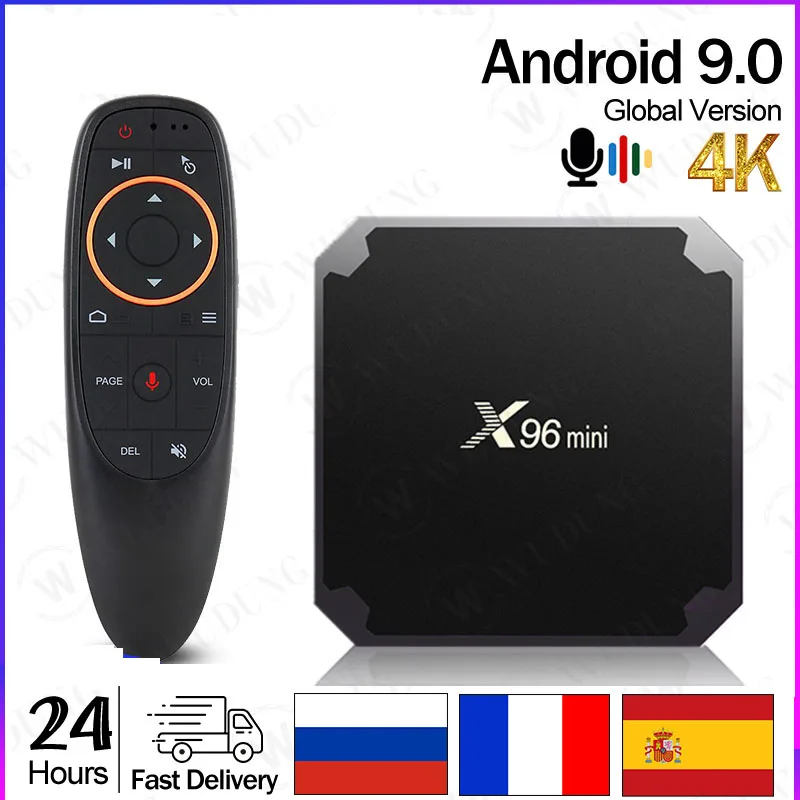 Умная ТВ-приставка X96 mini Android 9 0 2 4G Wi-Fi ГБ/16 ГБ четырехъядерный Amlogic S905W 1 8 быстрая |