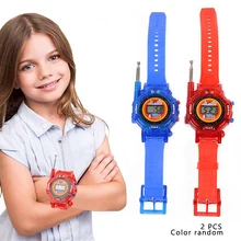 2 шт Случайные цвета детские наружные интерактивные наручные часы Интерком детские игрушки Walkie Talkie семья большой диапазон батарея питание