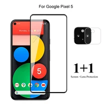 For Google Pixel 5 Front Screen Protector Protective Tempered Glass & Camera Lens Film