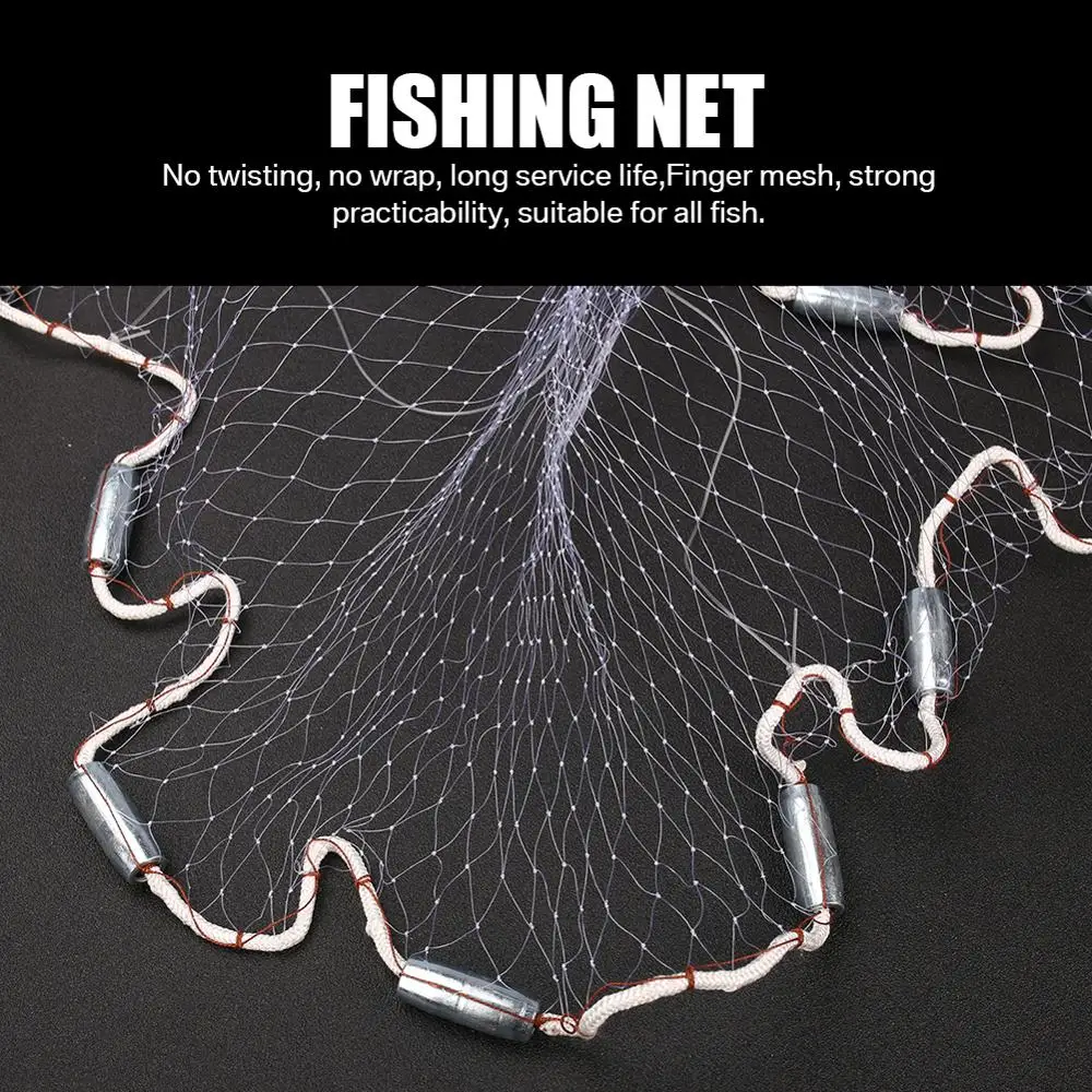 2.4M 3.6M American Full Spread Hand Throw Casting Network Fishing Outdoor Fish Cast Net Single Small Mesh Nylon With Sinkers New 2.4M 3.6M American Full Spread Hand Throw Casting Network Fishing Outdoor Fish Cast Net Single Small Mesh Nylon With Sinkers New