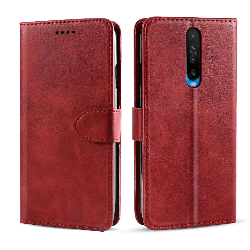 Чехол в стиле ретро для Xiaomi Redmi K30 Redmi K30 5G чехол для телефона из искусственной кожи флип-чехол с подставкой с отделениями для карт и магнитной пряжкой - Цвет: Красный