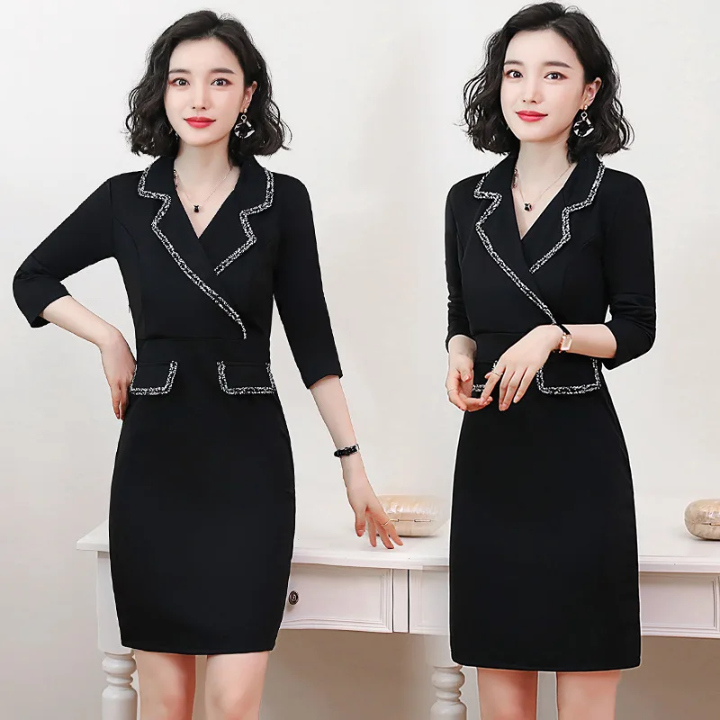 

Stewardess Uniforms Women's Business Dress Ol Graceful Dress Outfit Elegant Interview Workwear Jewelry Store Work Clothes Autumn