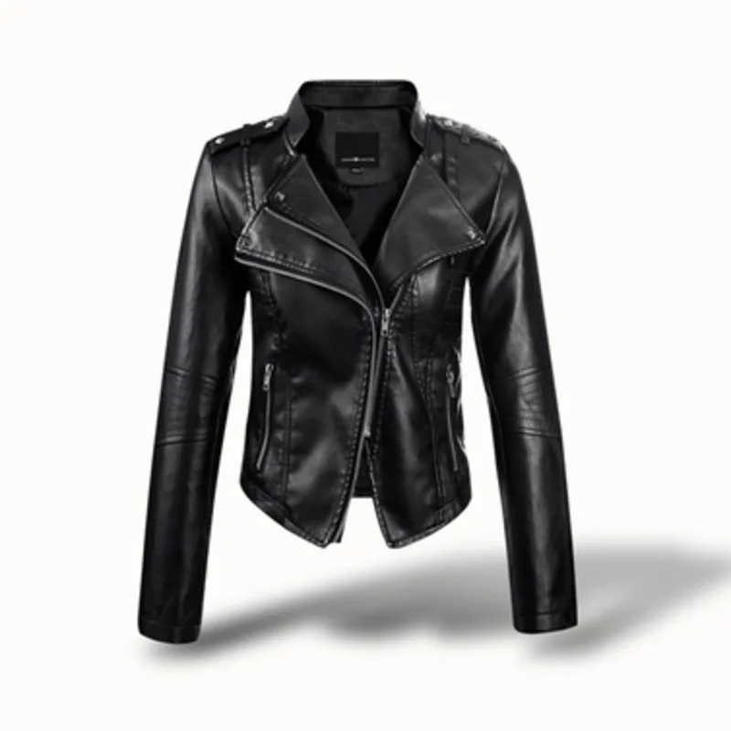 

All-match Leather Jackets Jaqueta Feminina Women Coat Casacos Feminino Sobretudo Locomotive Abrigo Chaquetas Mujer Manteau Femme