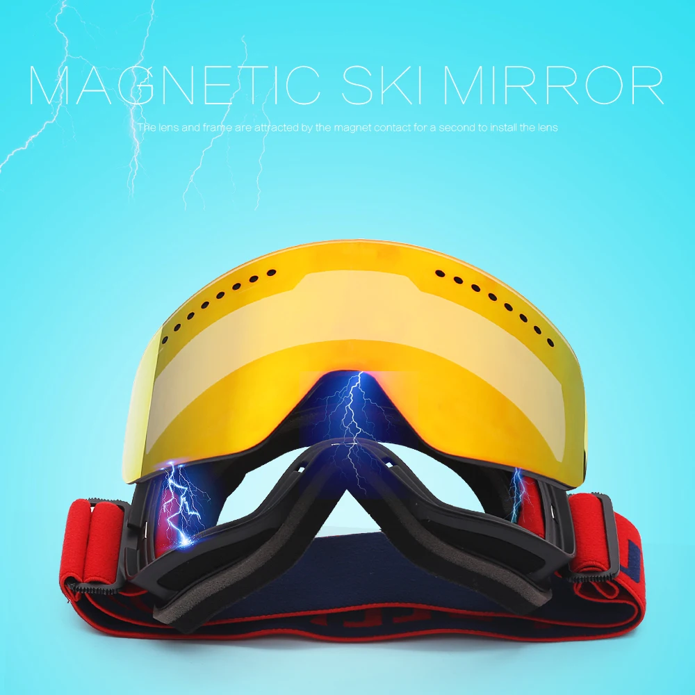 Ski Goggles double layers Lens Brand Winter Snow Sports Snowboard Goggles Anti-fog UV Protection Adult Skiing Mask Magnet Ski Goggles double layers Lens Brand Winter Snow Sports Snowboard Goggles Anti-fog UV Protection Adult Skiing Mask Magnet