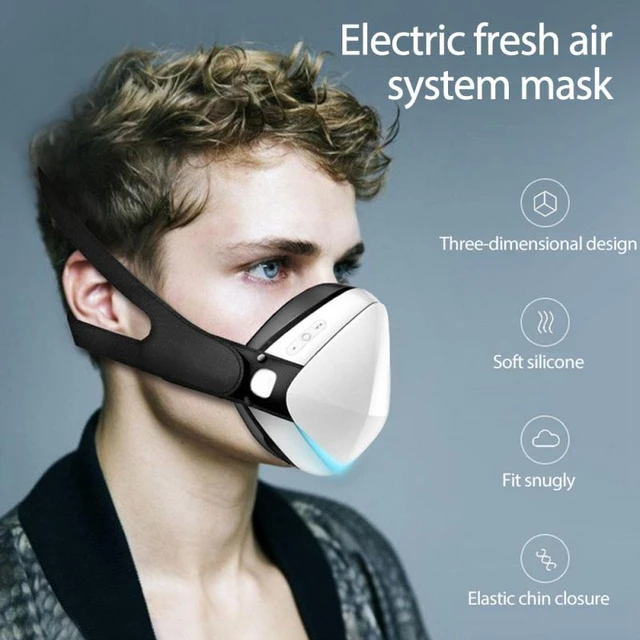 Masque intelligent réutilisable et anti-poussière, supporter ficateur d'air,  avec filtre à charbon actif, turbine électrique, ventilateur d'extérieur,  TSLM1 - AliExpress