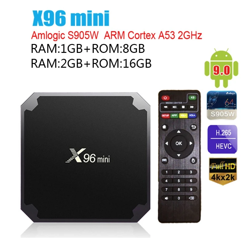 

And roid 9.0 X96mini Smart TV BOX Quad Core Support 2.4G Wireless WIFI Media Box