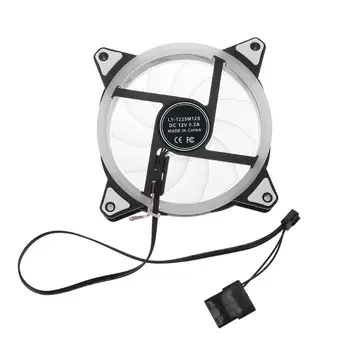 

12025 DC 12V 0.2A Streamer Cooling Fan Silent Fan with Colorful Light for Home Room Office Supplies X6HA