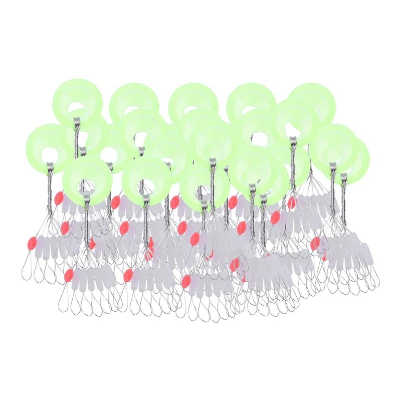 

700 Pcs/100 Groups Fishing Bobber Stopper 7 In 1 Transparent Rubber Cylindrical Float Space Bead Connector Fishing Gear