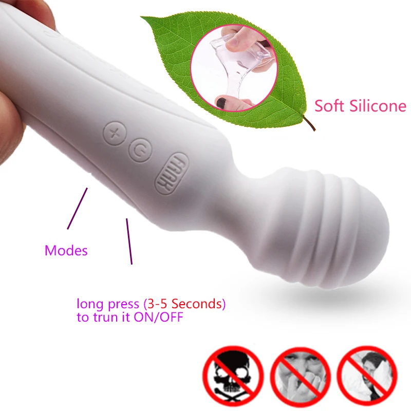  Vibradores de clítoris potentes FAAK para mujeres Vibrador de varita AV Carga USB Masaje corporal m