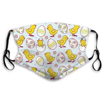 

Easter Chicken Egg Washable Reusable Mask, Anti Dust Half Face Mouth Mask For Kids Teens Men Women With Adjustable Ear Loops