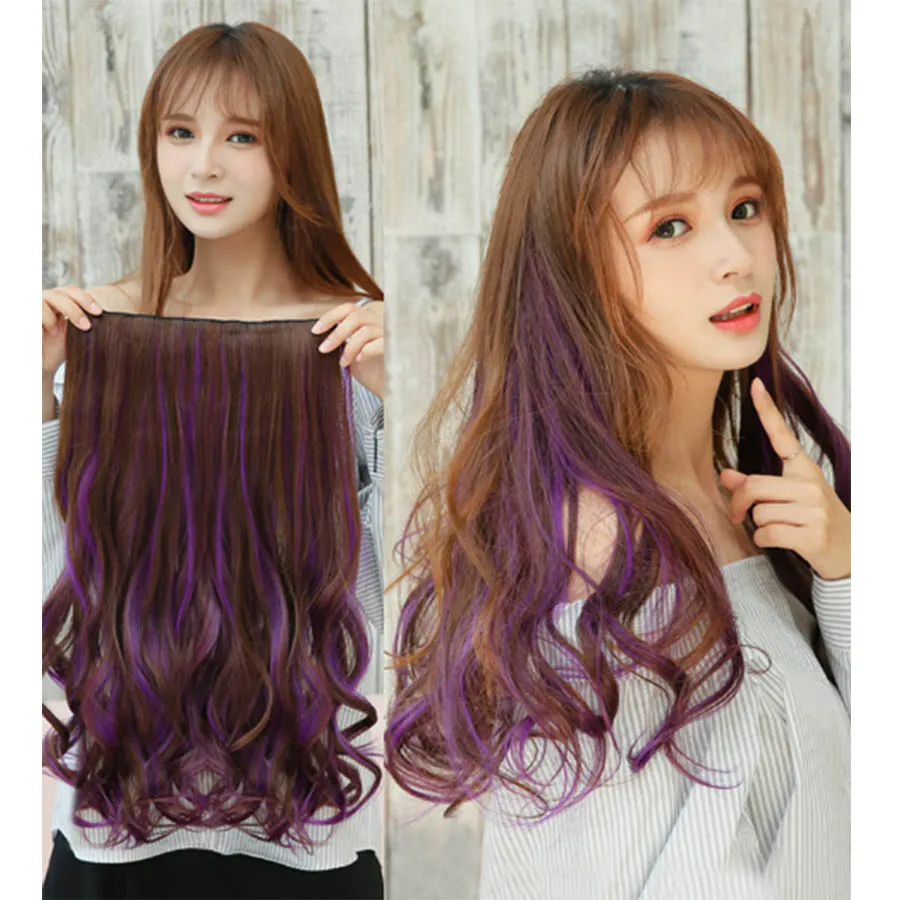 

Seamless invisible hair extension piece with long curly hair and large volume women's color five card hair piece with