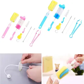 

7 Pcs Baby Bottle Nipple Straw Brush Sponge Nylon Cleaning Brush Cleaner kit for Bottles/Cups/Straw R2JF