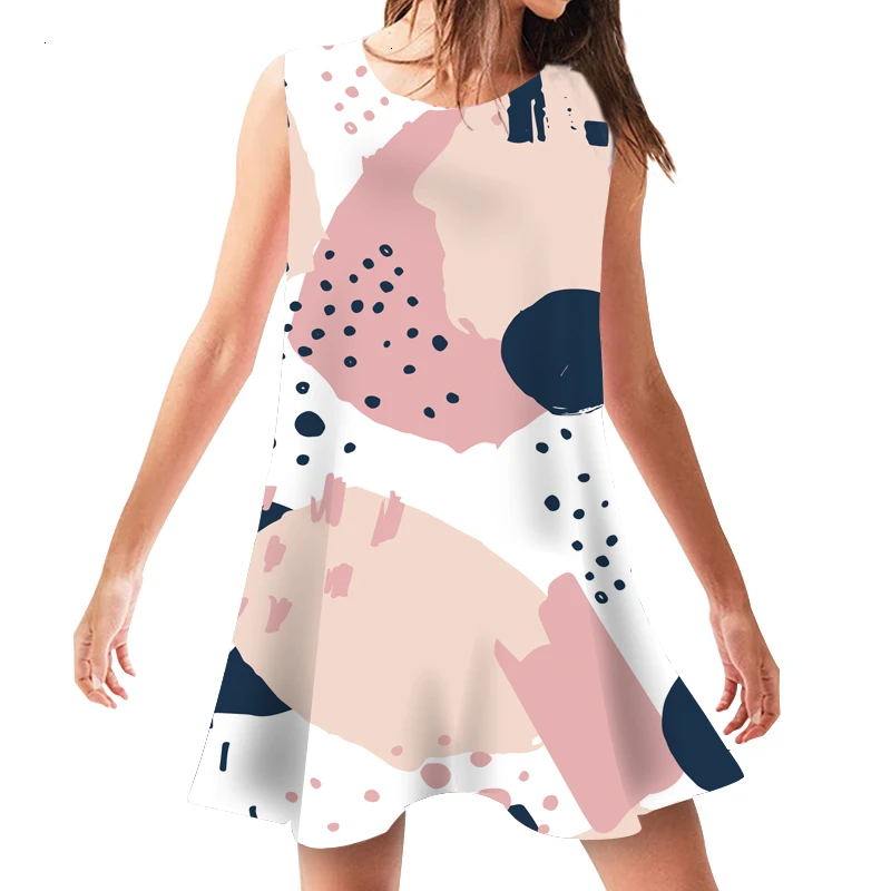 

Chuqian Women Dress New Arrival Patchwork Animal Print Dresses Casual Loose Clothing Female Swing Sleeveless Sundress Vestidos