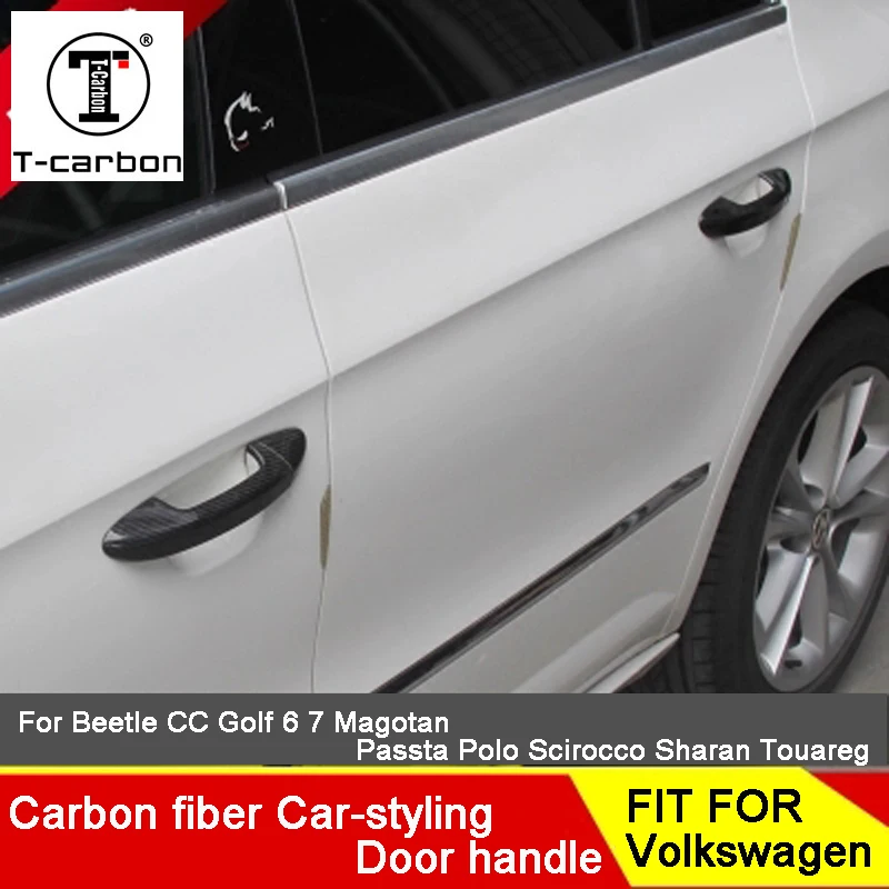 Для Volkswagen Carbon Fiber Автомобильная дверная ручка внешняя отделка крышки для Volkswagen VW CC Magotan