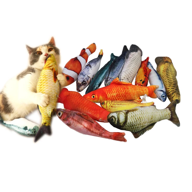 

Pet Soft Plush Creative 3D Carp Fish Shape Cat Toy Gifts Catnip Fish Stuffed Pillow Doll Simulation Fish Playing Toy For Pet