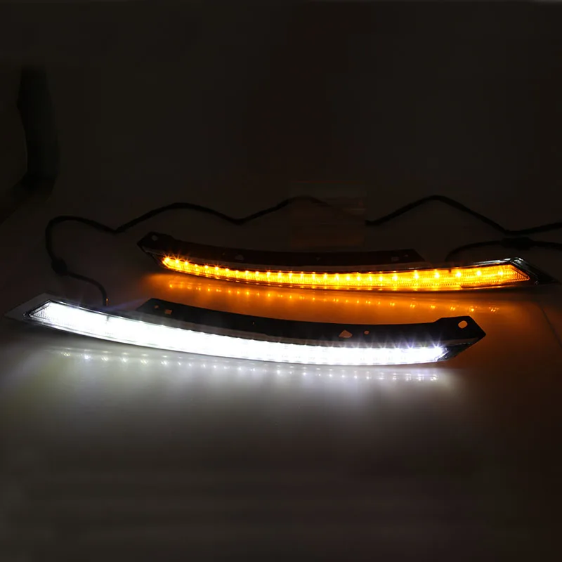 2x LED Headlight Eyebrow Trim Lamp DRL Driving Turn Signal White Amber  For Honda Civic 10th 2017 2017 2018