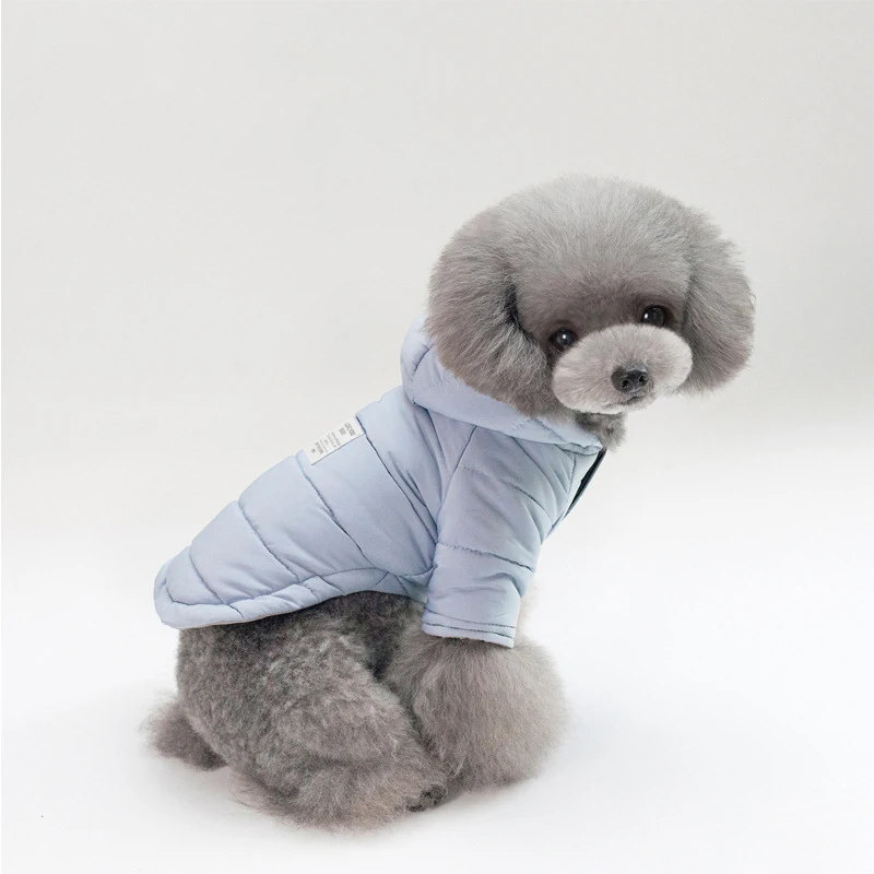 Зимняя одежда для собак, теплая куртка, толстое синее хлопковое пальто, ветрозащитная новая одежда для маленьких собак, одежда для домашних животных, комбинезон для щенков собак, S-XXL - Цвет: Синий