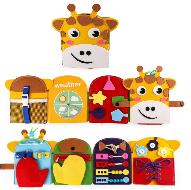 Baby Felt Quiet Books Montessori Toys Sensory Activity Busy Book Toddler Learning Life Skill Education 3D Cloth Book for Babies