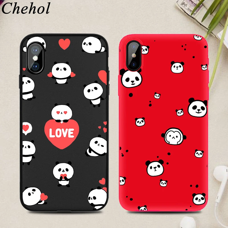 Cute Panda Phone Cases For Iphone 11 Pro 8 7 6s Plus X Xs Max Xr Funny New Case Soft Silicone Tpu Fitted Back Covers Accessories Phone Case Covers Aliexpress