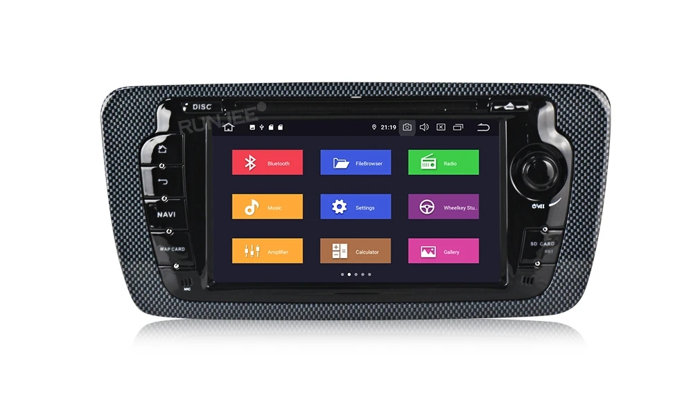 Best RUNJEE Android 9.0 PX6 4GB 64GB Car DVD Multimedia player For Seat Ibiza 6j 2009-2013 GPS Navigation 2 din screen Autoradio 7