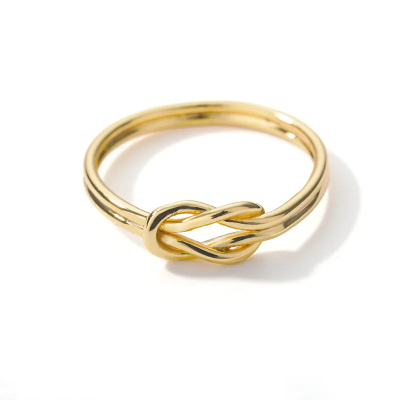 Finger Rings Knot Infinity Rings For Women Girls Gold Color Stainless Steel Heart Finger Ring Vintage Jewelry Gift