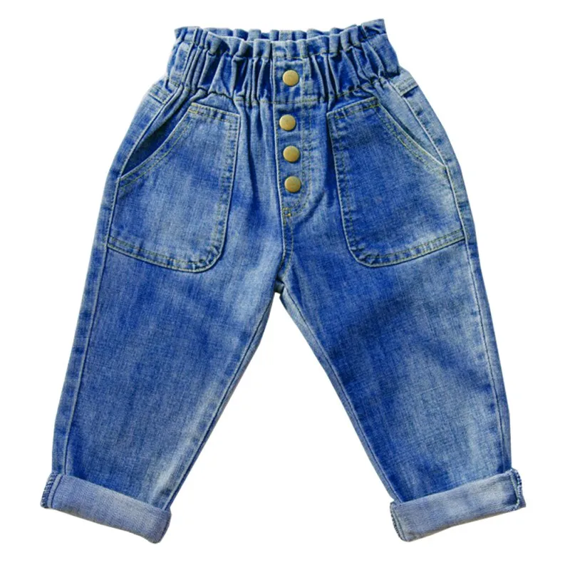 Осенние штаны для детей; для новорожденных, детей ясельного возраста, детские джинсы, джинсы стрэйч; длинные брюки с резинкой на талии брюки с нижней частью