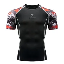 Хит, быстросохнущая компрессионная спортивная рубашка для мужчин, для бега, фитнеса, футболка, облегающая, Рашгард, для футбола, баскетбола, Джерси, для тренажерного зала, спортивная одежда