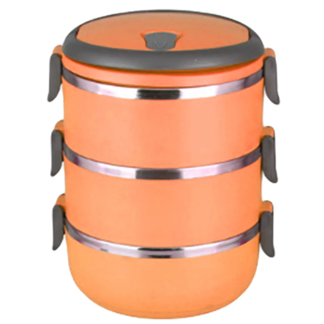 3 layer Orange Ланчбокс герметичный Ланч-бокс контейнер для еды портативный термо-Ланч-бокс из нержавеющей стали для офиса, кемпинга - Цвет: 3 layer Orange