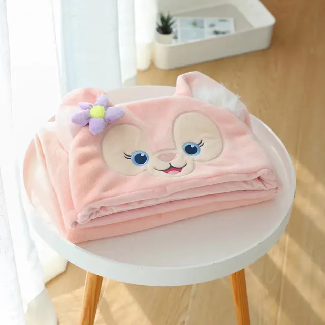 Anime Peripheral Stitch New Friend LinaBell Kawaii Plush Cloak Air Conditioning Blanket Fox Decorate Gifts For Girls