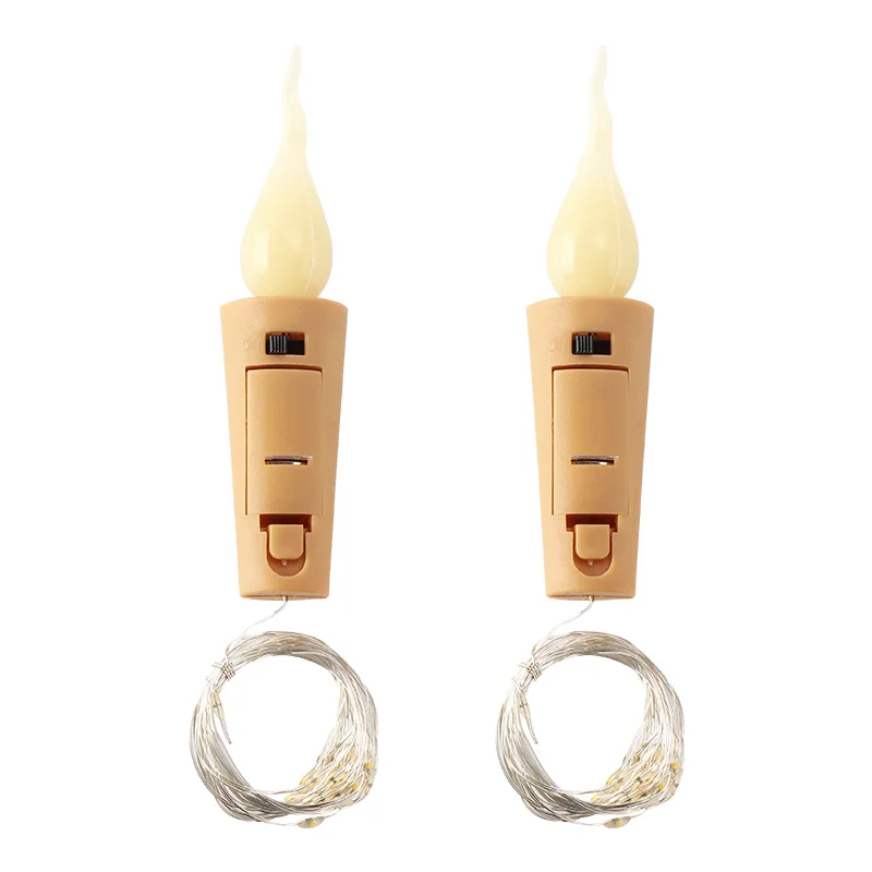 2pcs pack Светильники в форме винных бутылок светодиодный шнур с пробкой 20 светодиодный проволочная гирлянда сказочные гирлянды для DIY вечерние Рождественские Свадебные украшения для дома - Испускаемый цвет: 2pcs pack