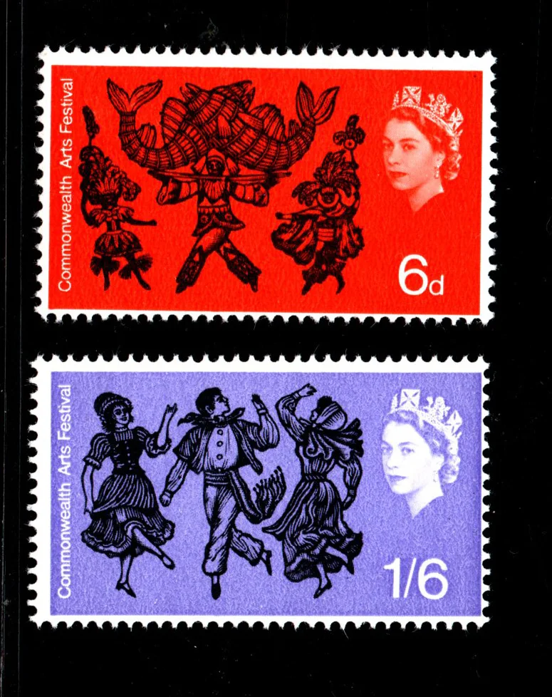 2 шт./компл. новые штампы UK GB для английской и почты 1965 The First Содружество Art Festival MNH |